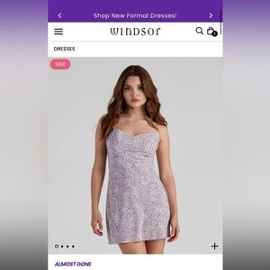 Lovely In Floral Cowl Mini Dress Windsor